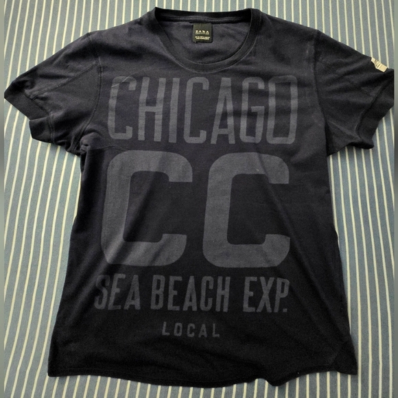 Zara Other - Zara Men's Navy Blue Graphic T-Shirt (Good Condition)